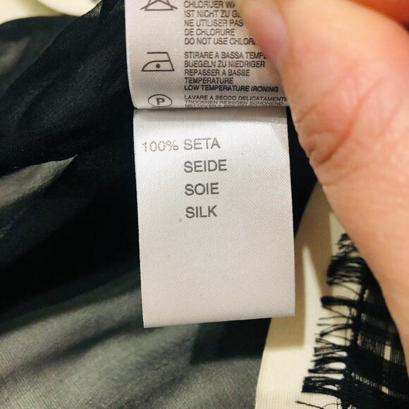 Anna Molinari silk blend hatch print career business pencil skirt Italian SIZE 4 - Picture 11 of 11